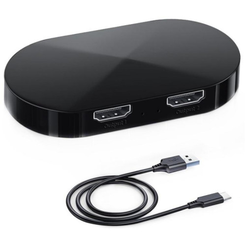 Adaptateur HDMI F12A pour deux moniteurs, répartiteur HDMI 2.0 1x2 4K 30 Hz 1080p 3D HDCP2.2, prise : prise américaine SH9301500-07